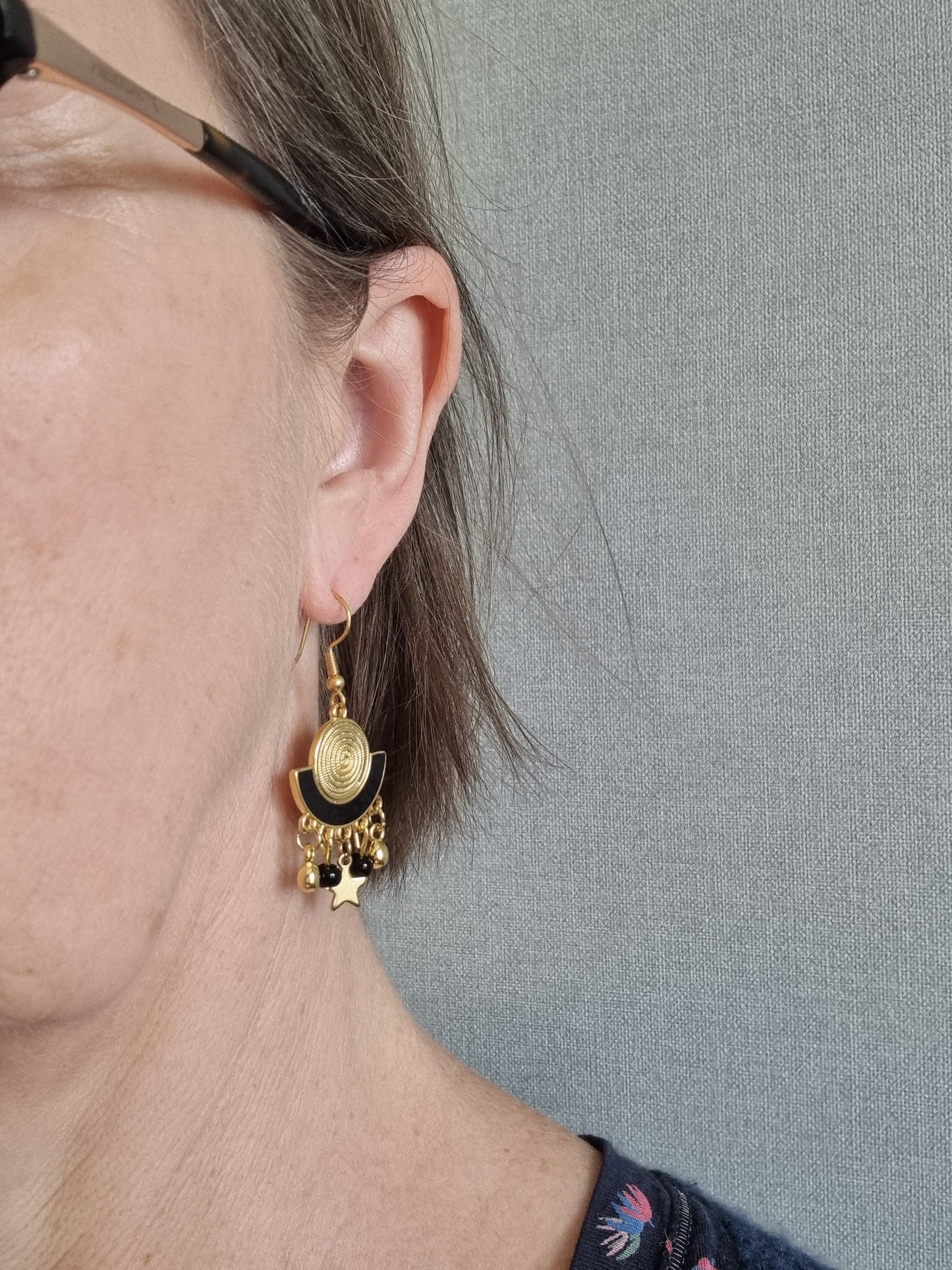 Boucles d'oreilles pendantes or EMMA