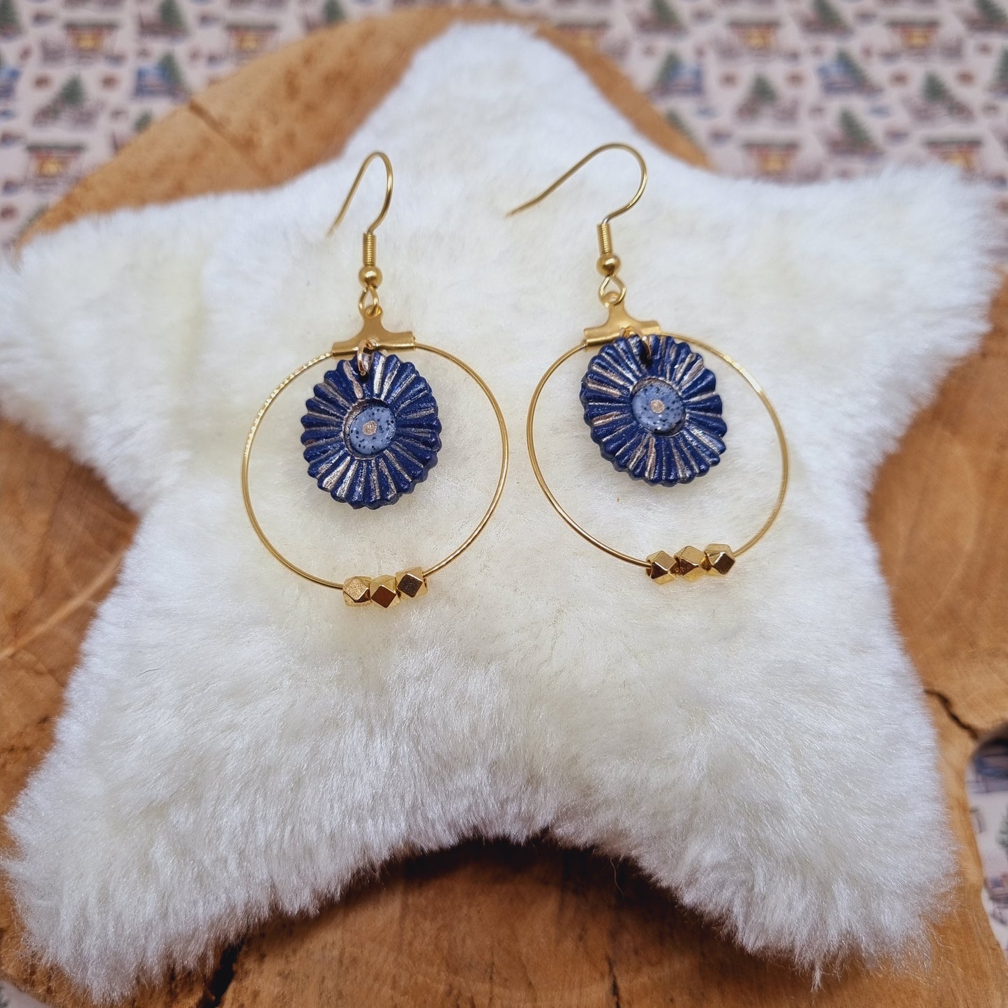 Boucles d'oreilles créoles FLEURS D'AUTOMNE
