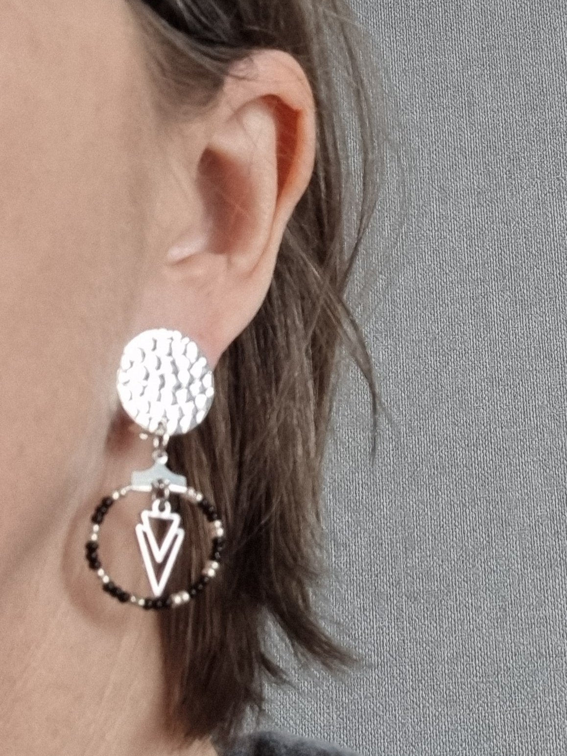 Clips boucles d'oreilles argent IRIS