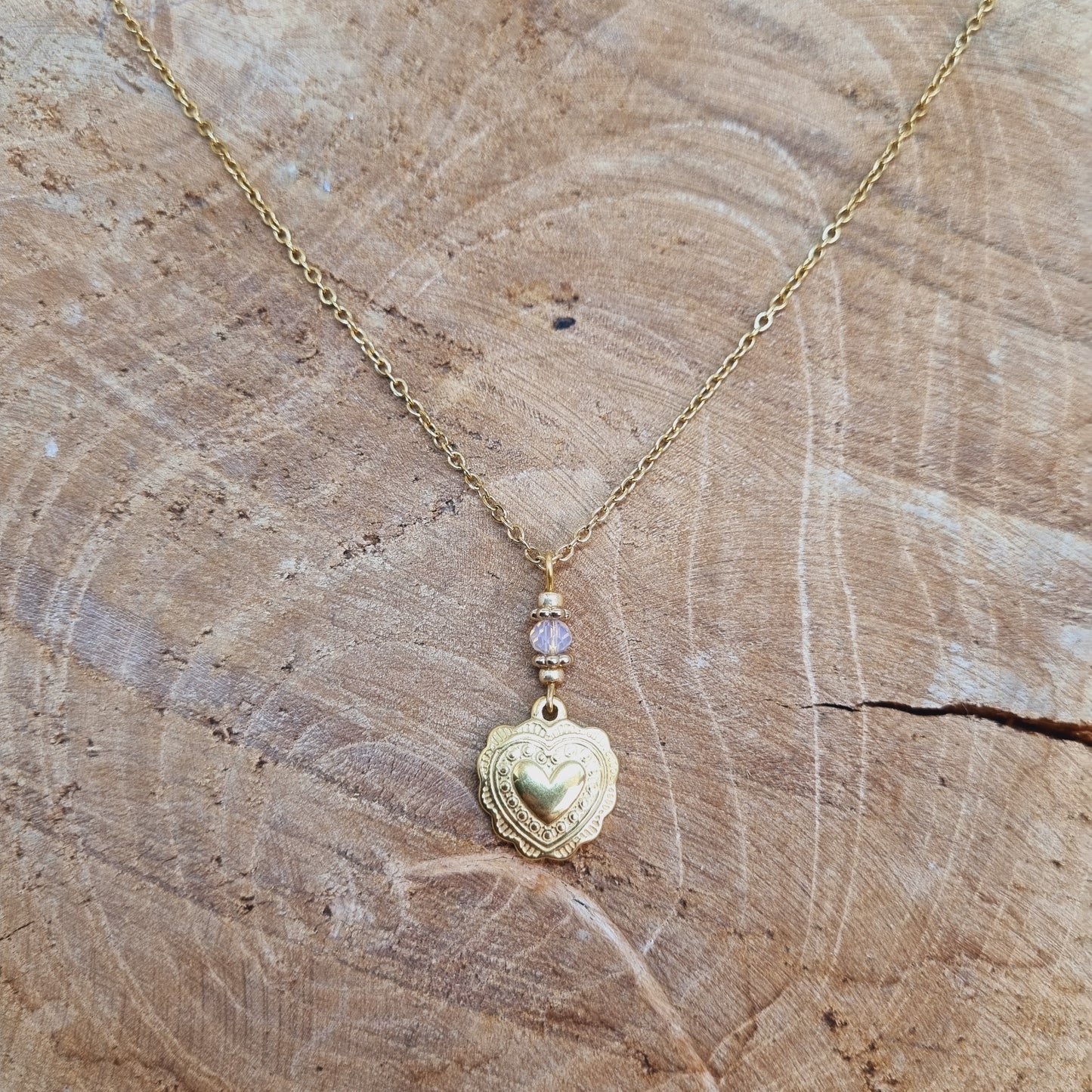 Collier pendentif acier doré ALIENOR