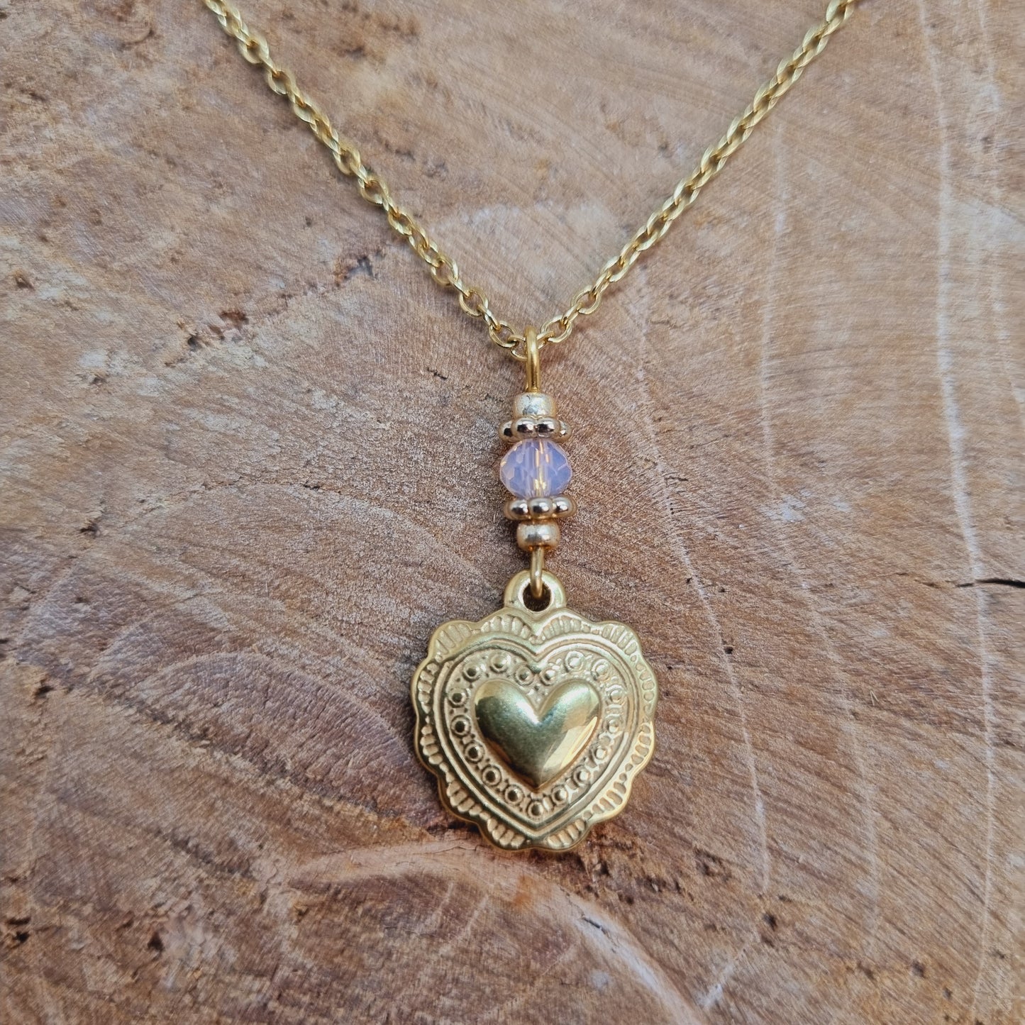Collier pendentif acier doré ALIENOR