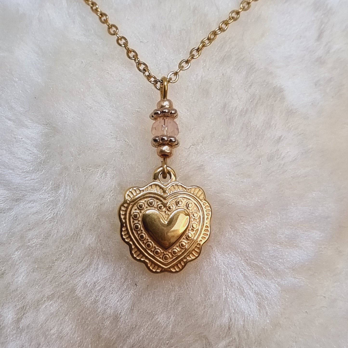 Collier pendentif acier doré ALIENOR
