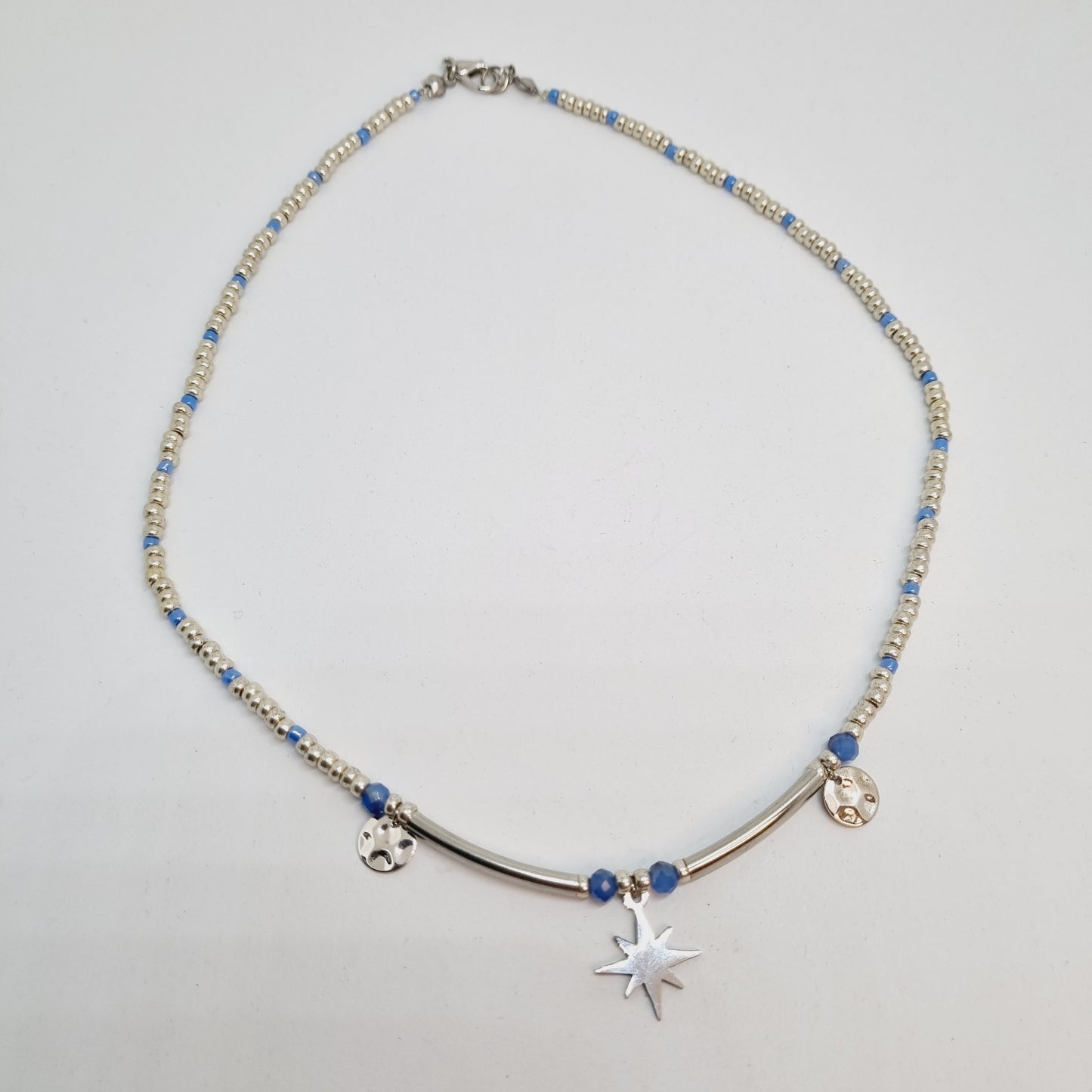 Collier perles et acier CELESTINE