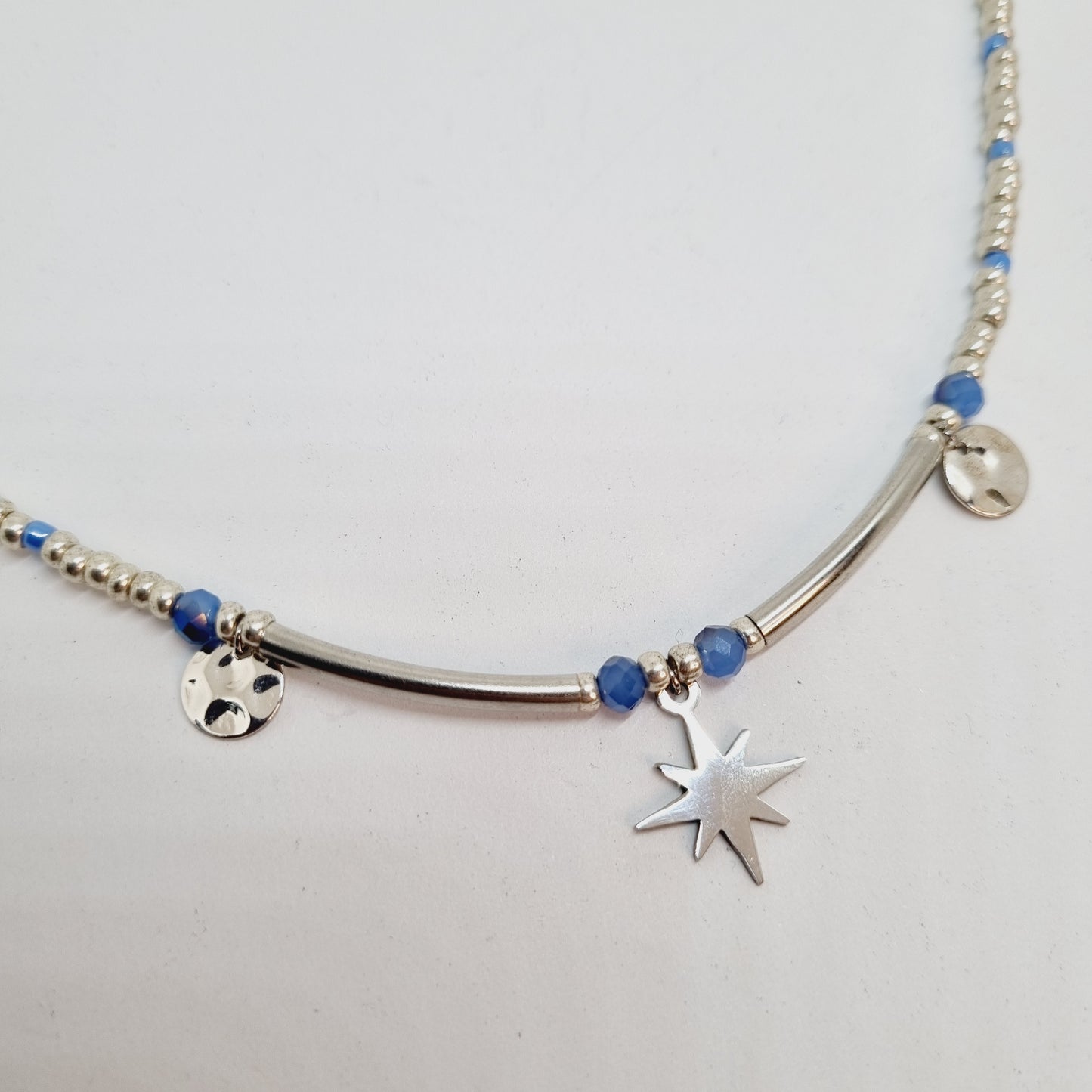 Collier perles et acier CELESTINE