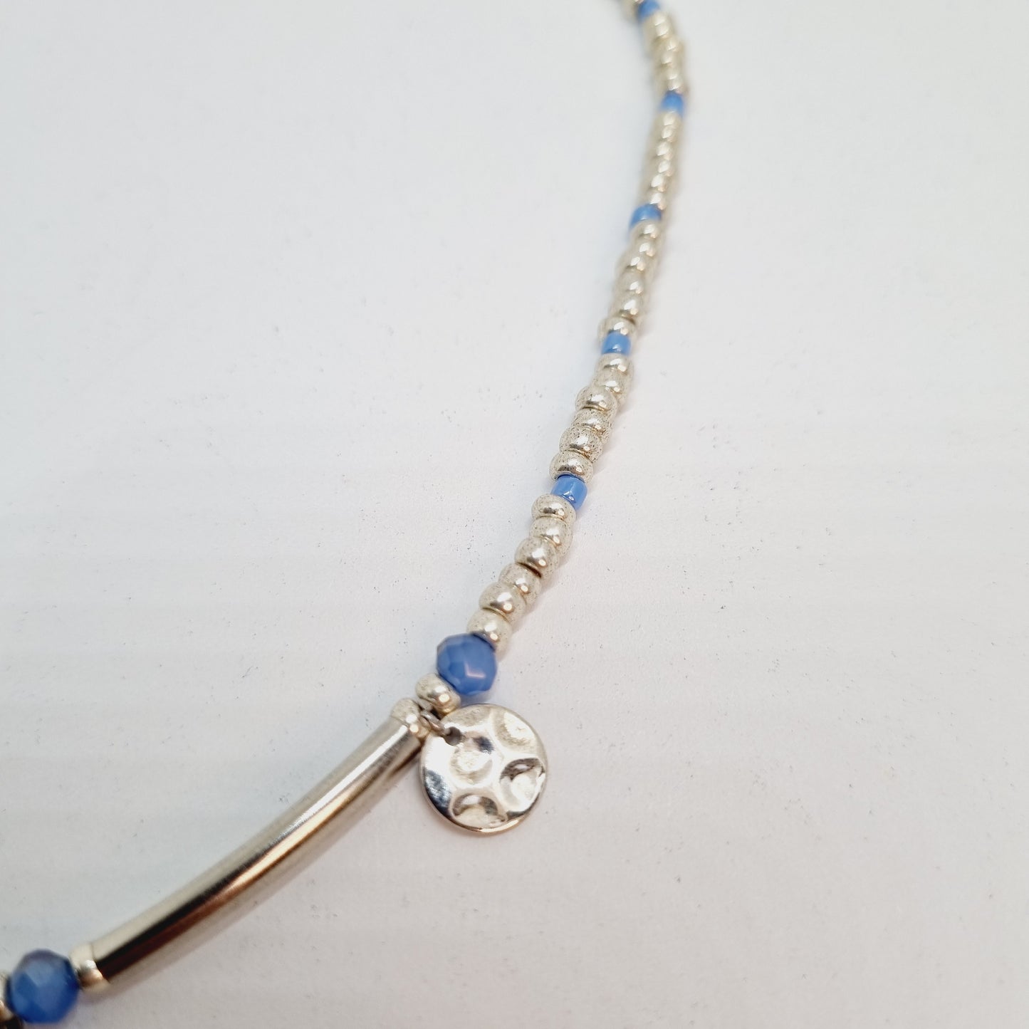 Collier perles et acier CELESTINE