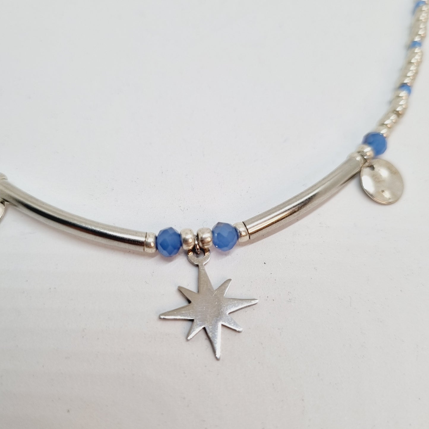 Collier perles et acier CELESTINE