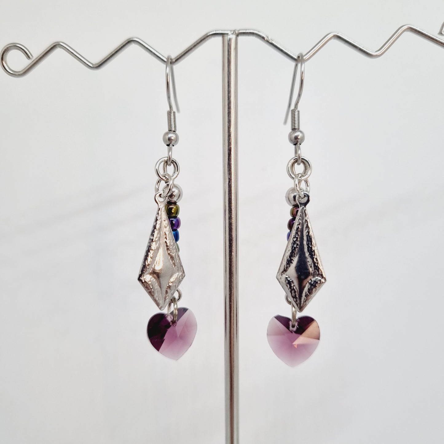 Boucles d'oreilles irisées cœur LUCIE