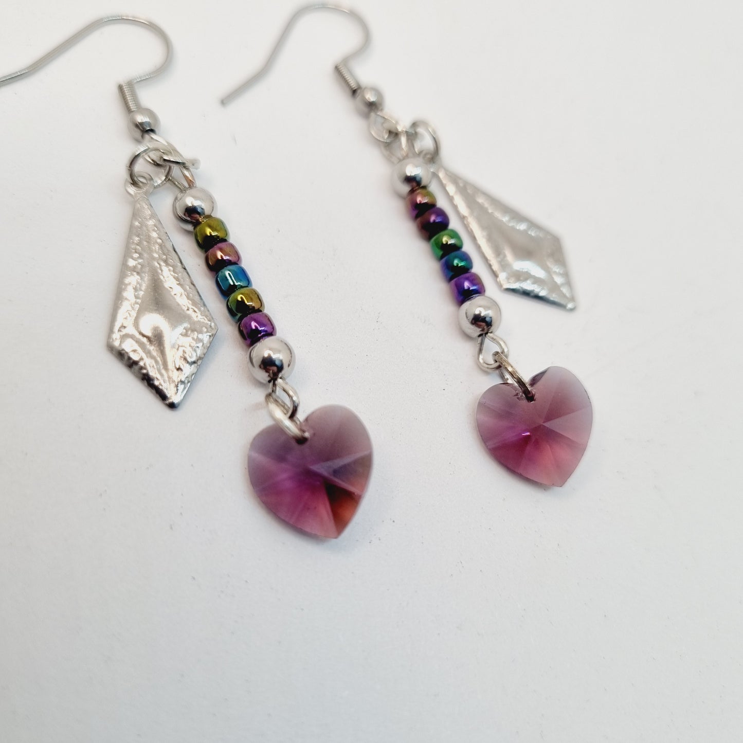 Boucles d'oreilles irisées cœur LUCIE