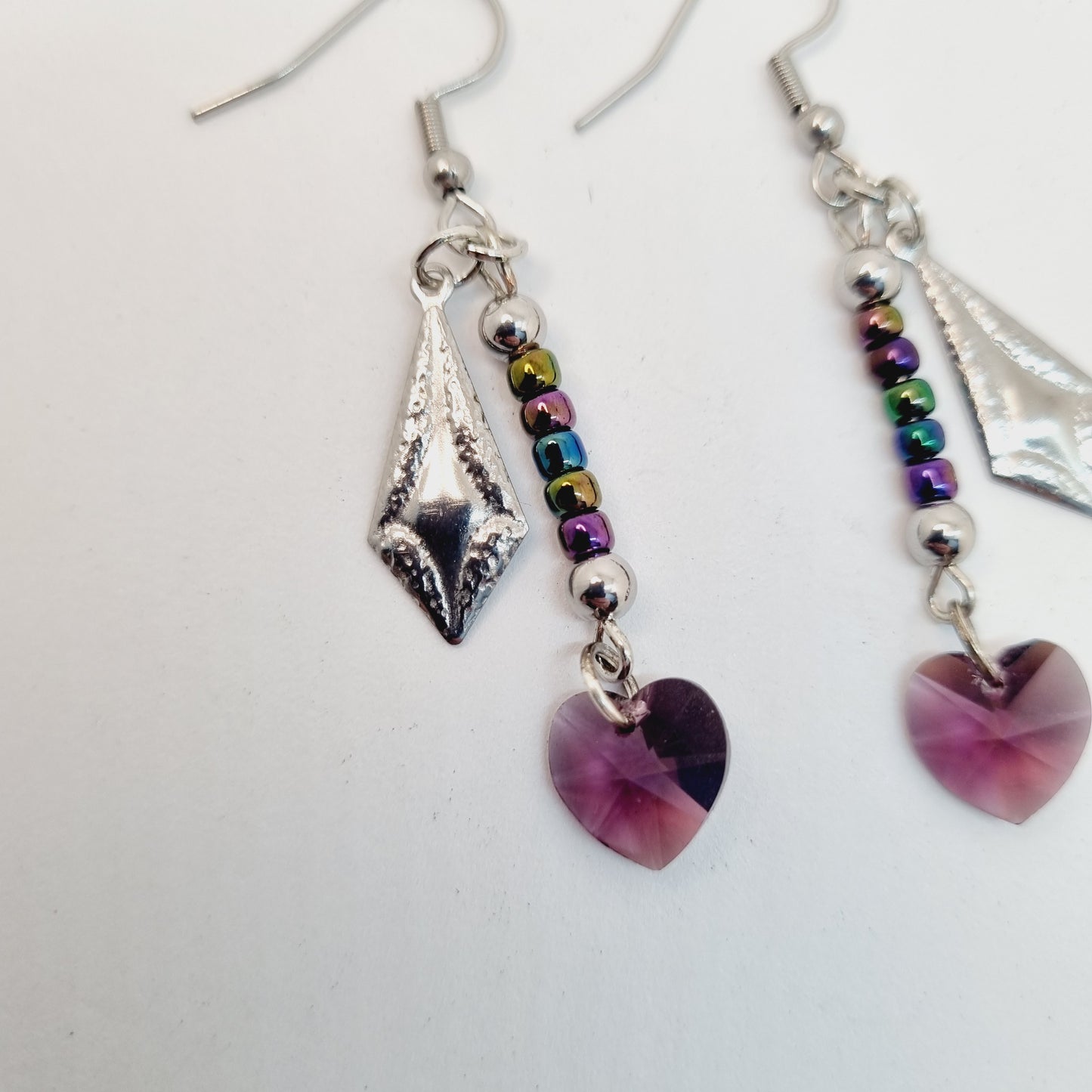 Boucles d'oreilles irisées cœur LUCIE