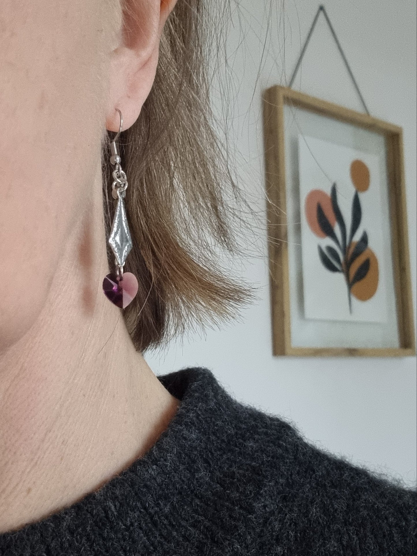 Boucles d'oreilles irisées cœur LUCIE