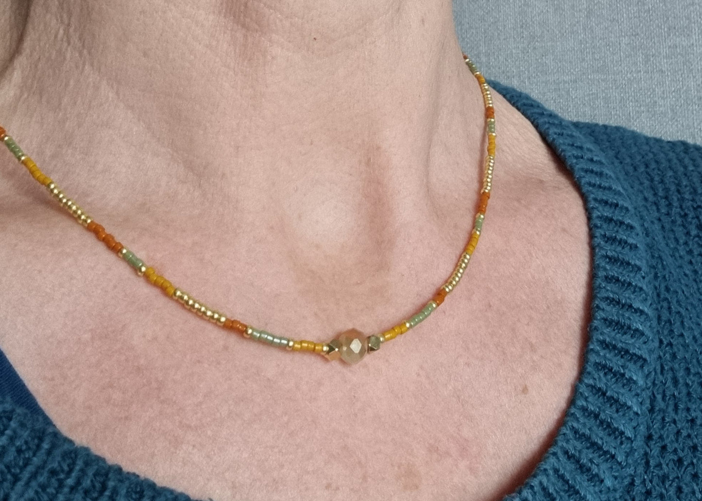 Collier perles fines et acier SIMRAN