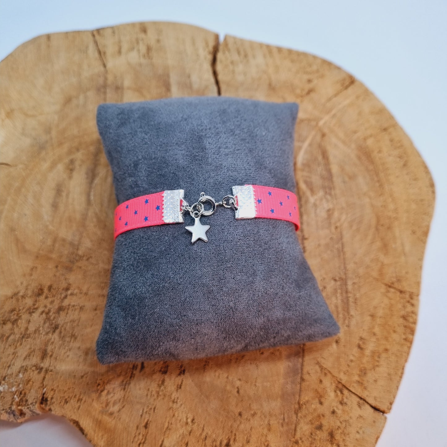 Bracelet manchette ruban satin étoile ZOE