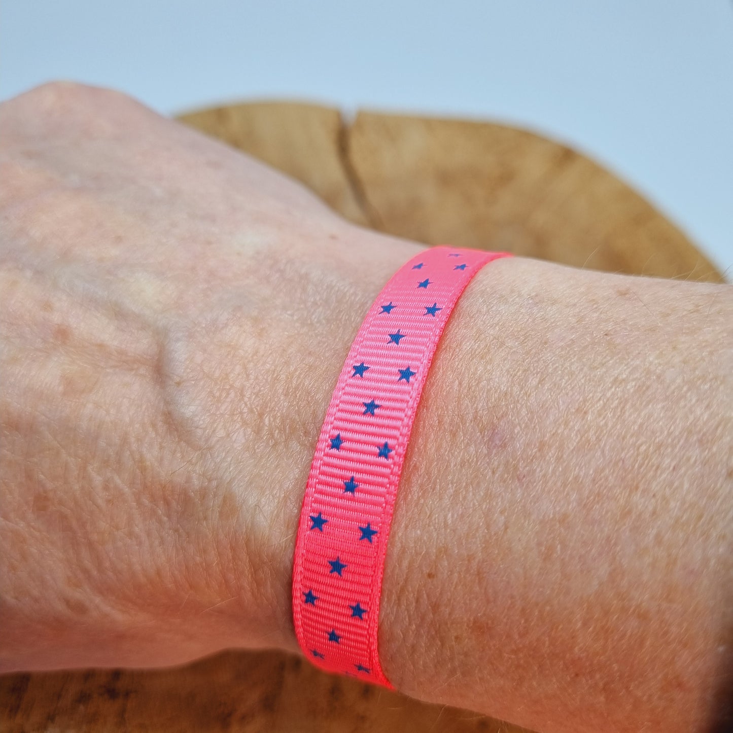 Bracelet manchette ruban satin étoile ZOE