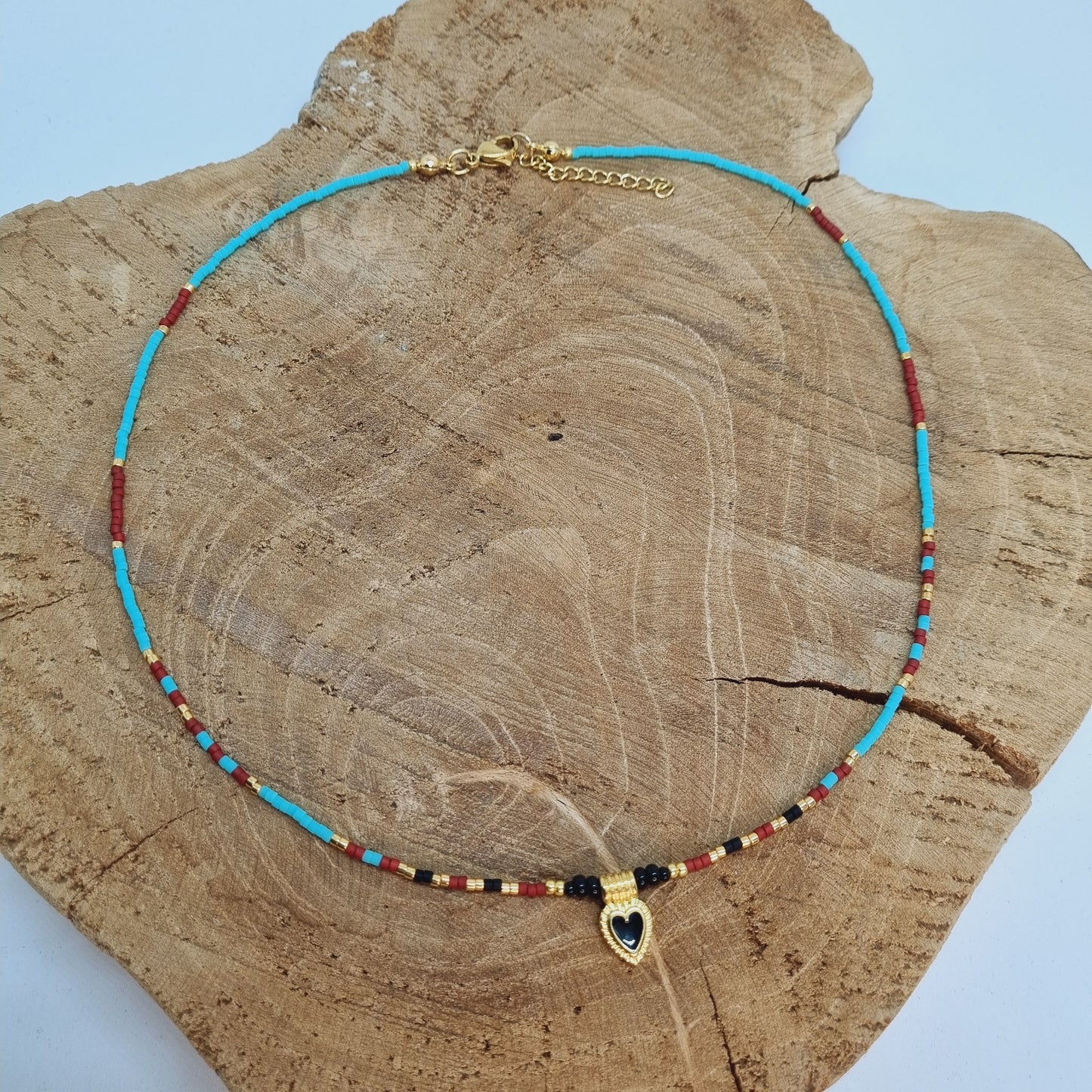Collier ras du cou perles et cœur doré JUDITH