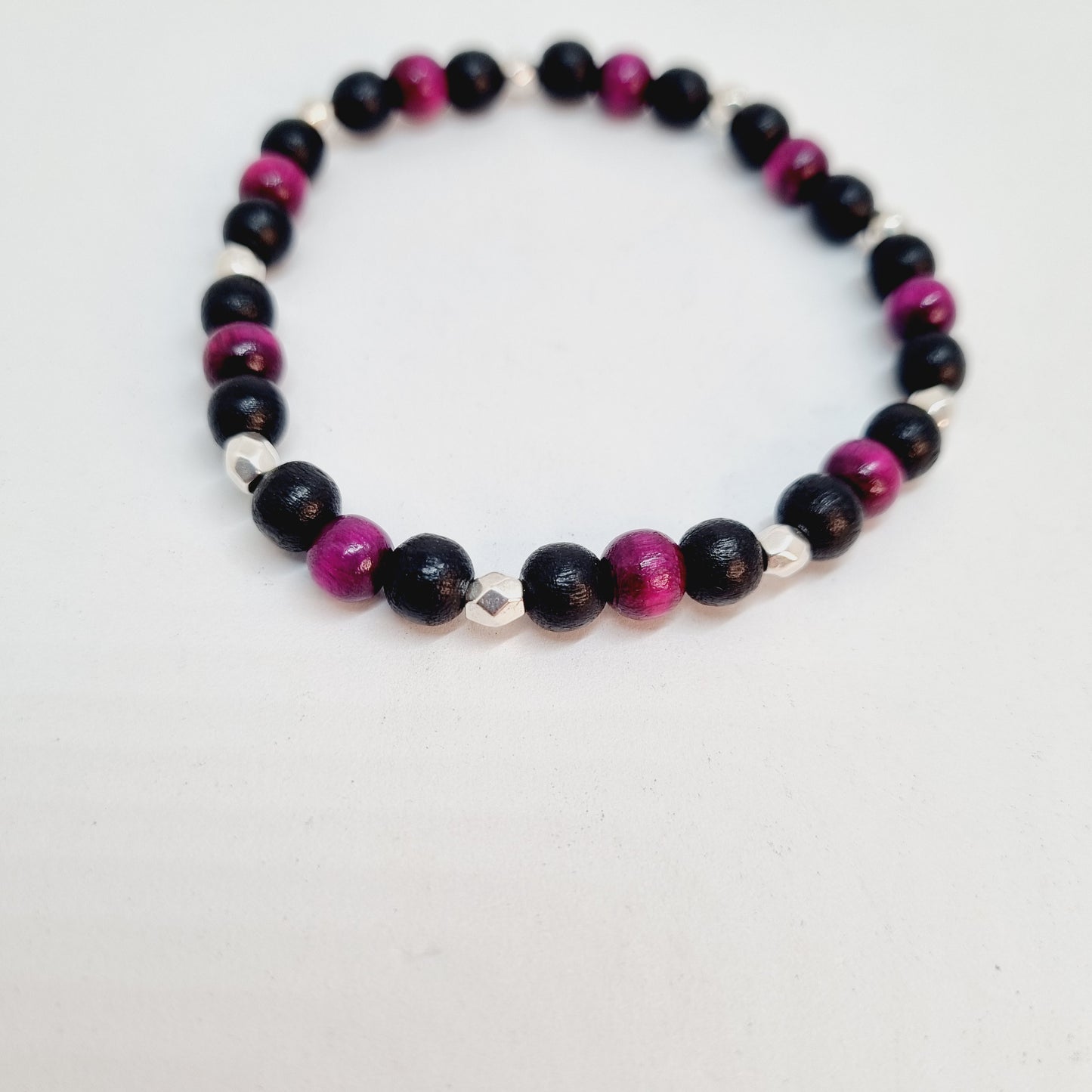 Bracelet perles bois et acier MACADAM