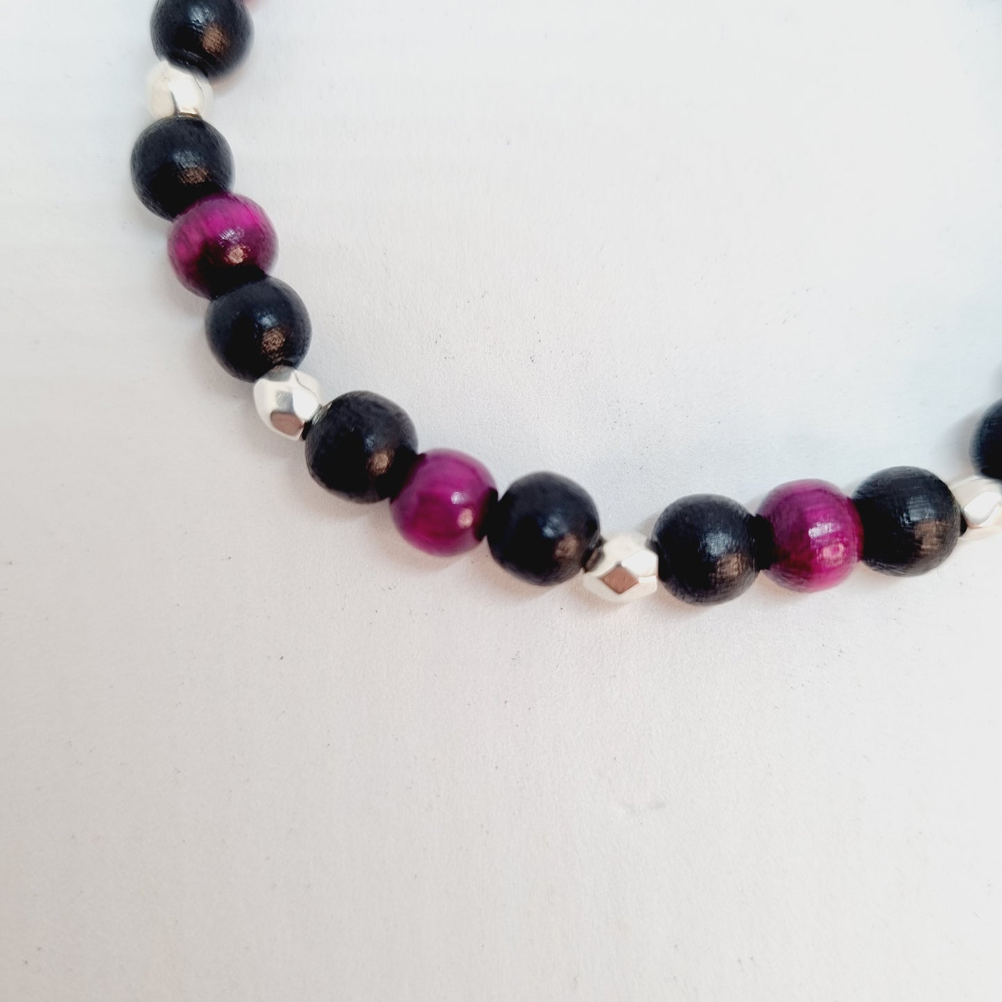 Bracelet perles bois et acier MACADAM