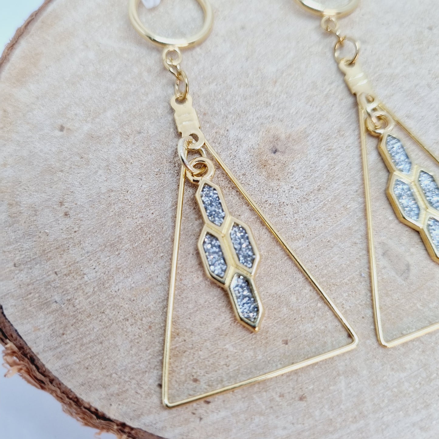Clips d'oreilles or et acier ZAZA