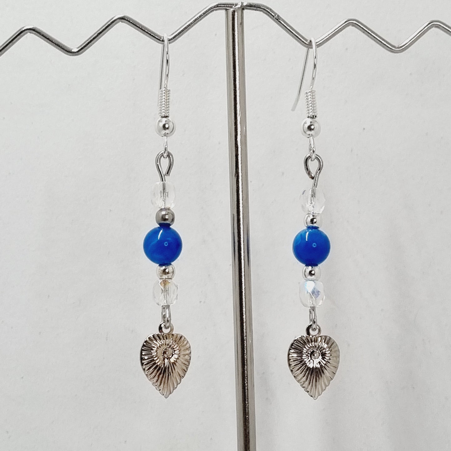 Boucles d'oreilles pendantes cœur et cristal EDEN