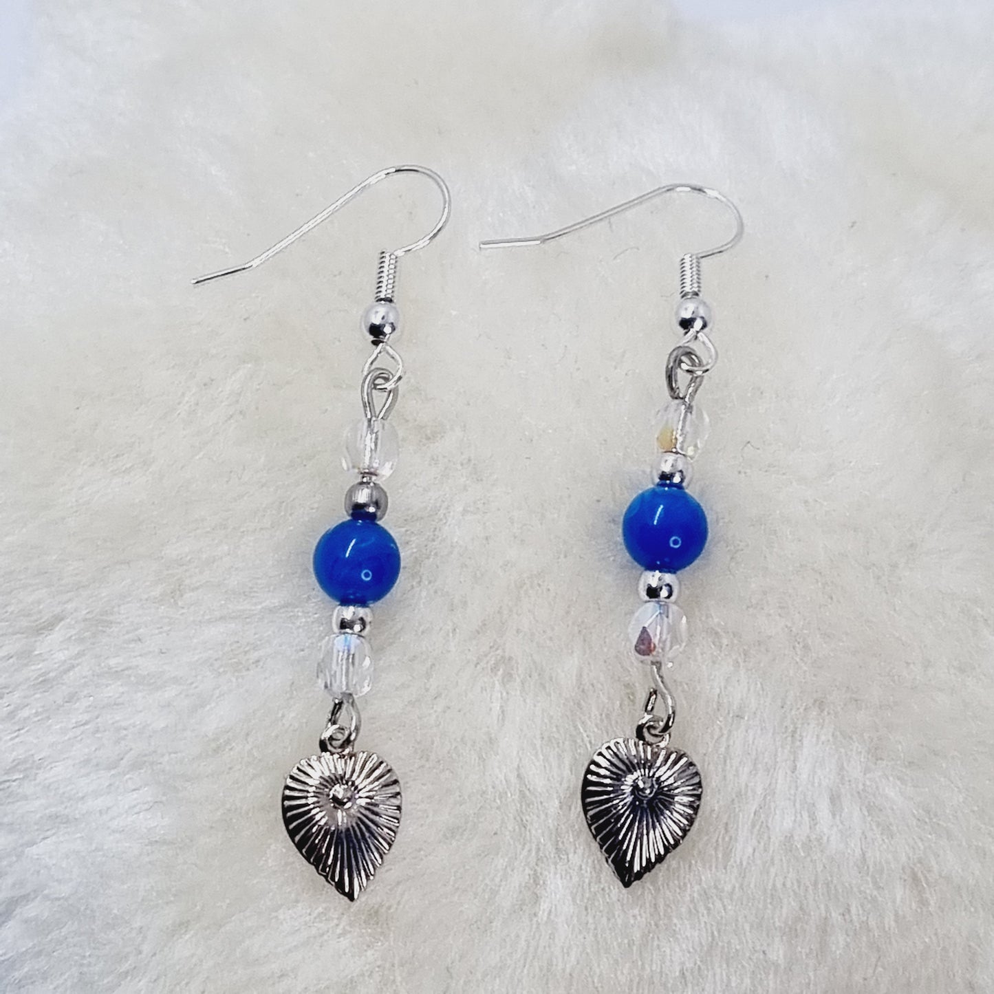 Boucles d'oreilles pendantes cœur et cristal EDEN
