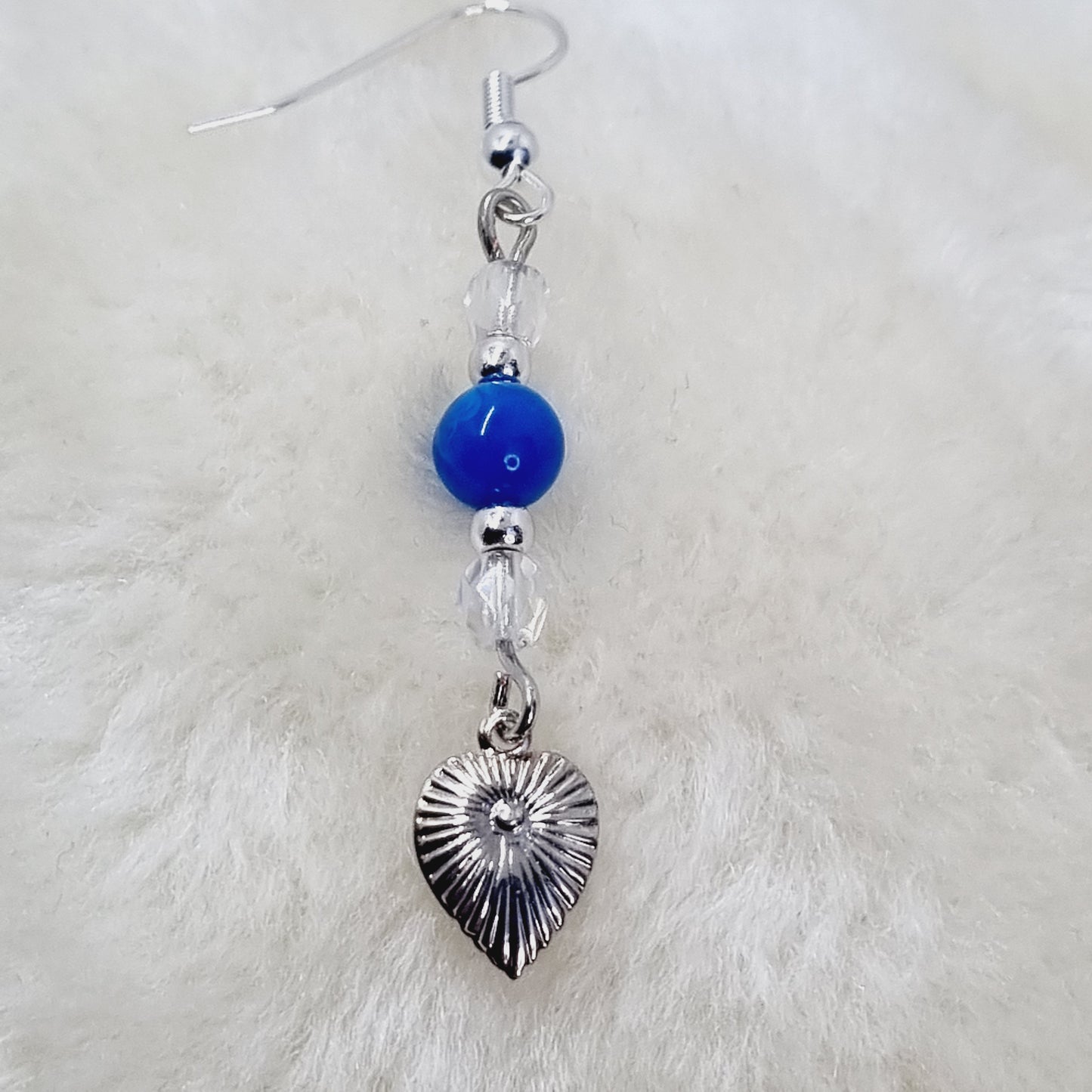 Boucles d'oreilles pendantes cœur et cristal EDEN