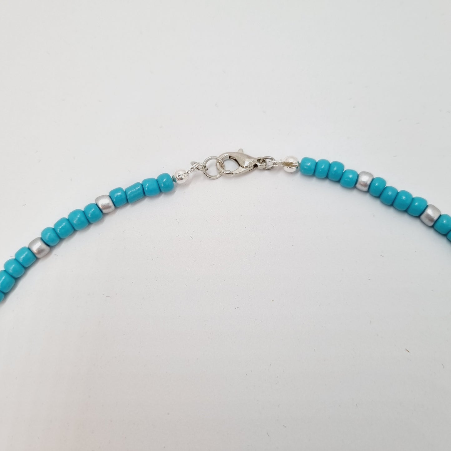 Collier ras du cou argent et turquoise NAMATA
