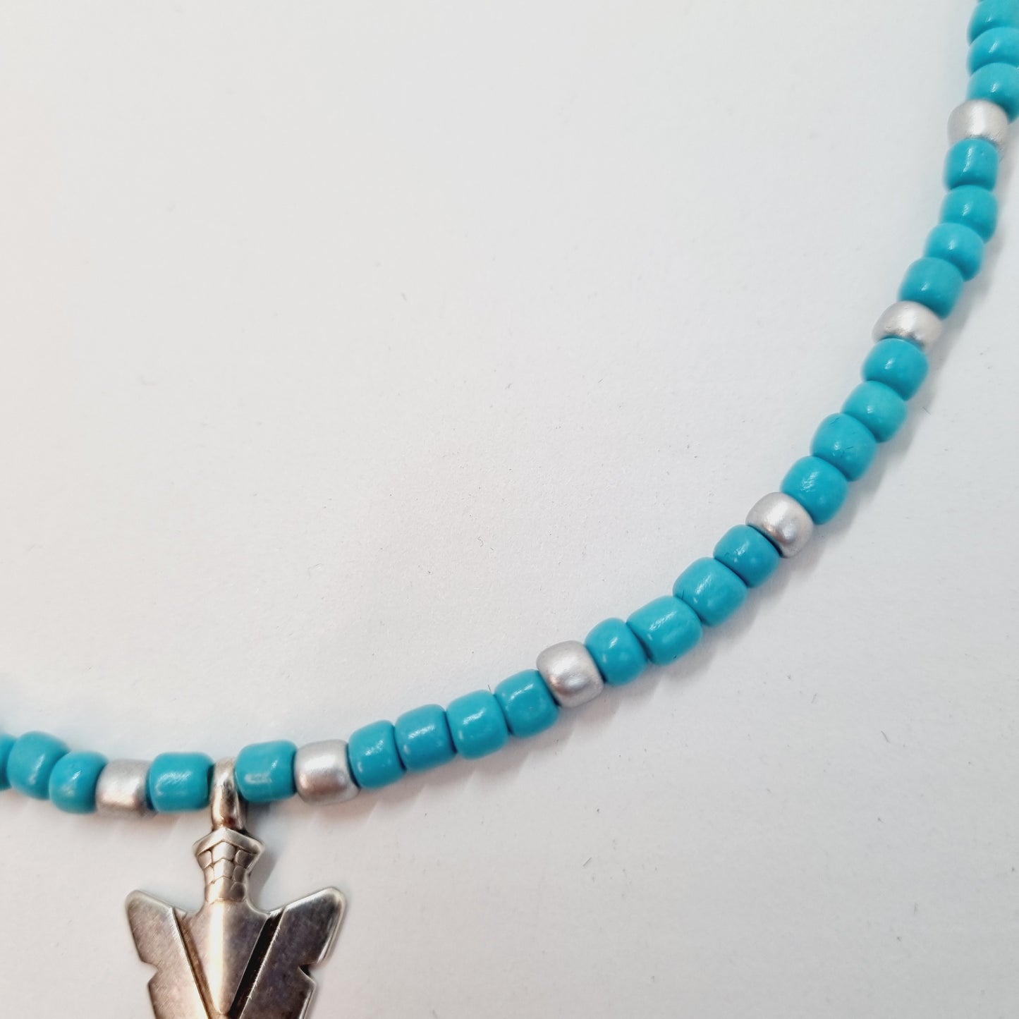 Collier ras du cou argent et turquoise NAMATA