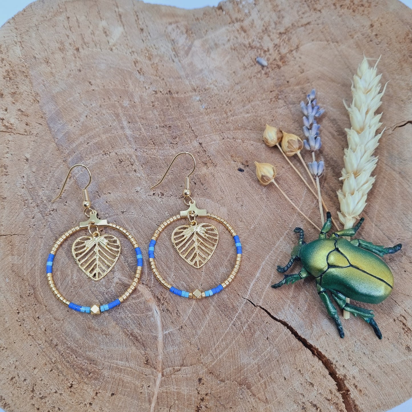 Boucles d'oreilles perles et cœur or HOLLY