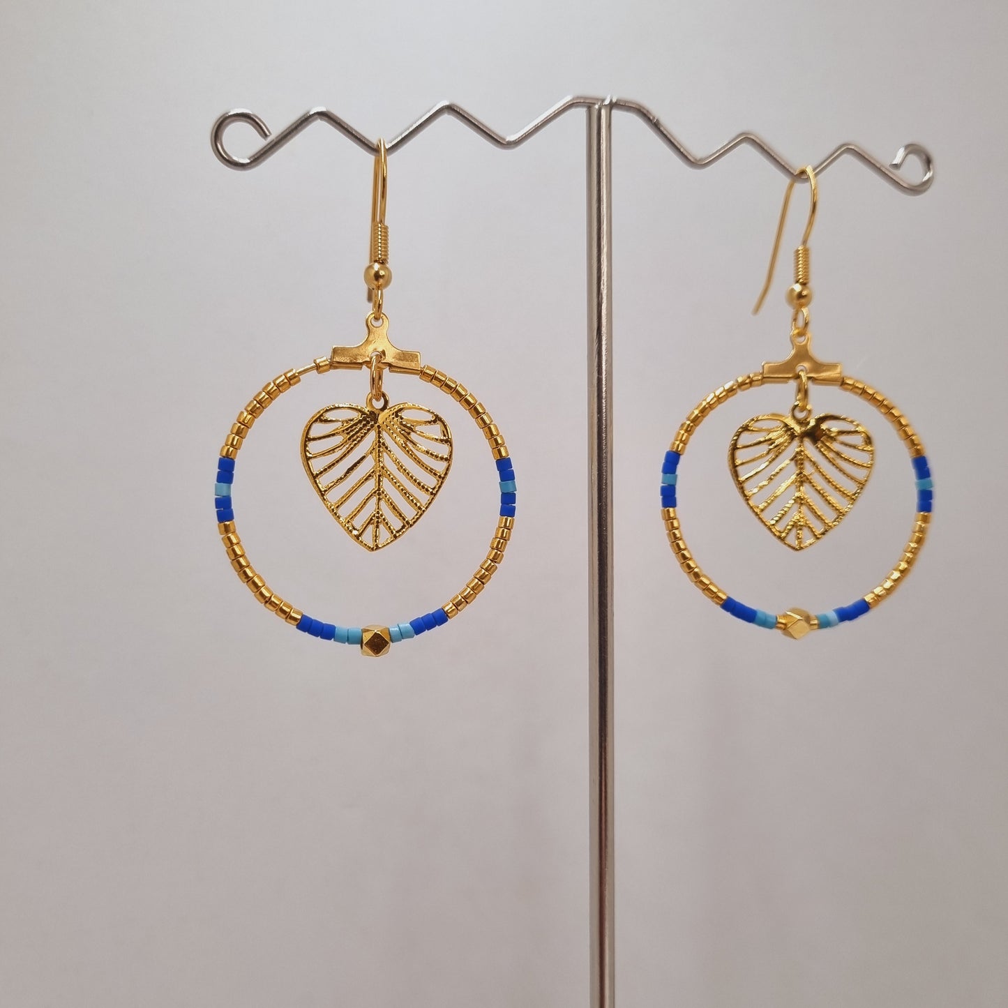 Boucles d'oreilles perles et cœur or HOLLY