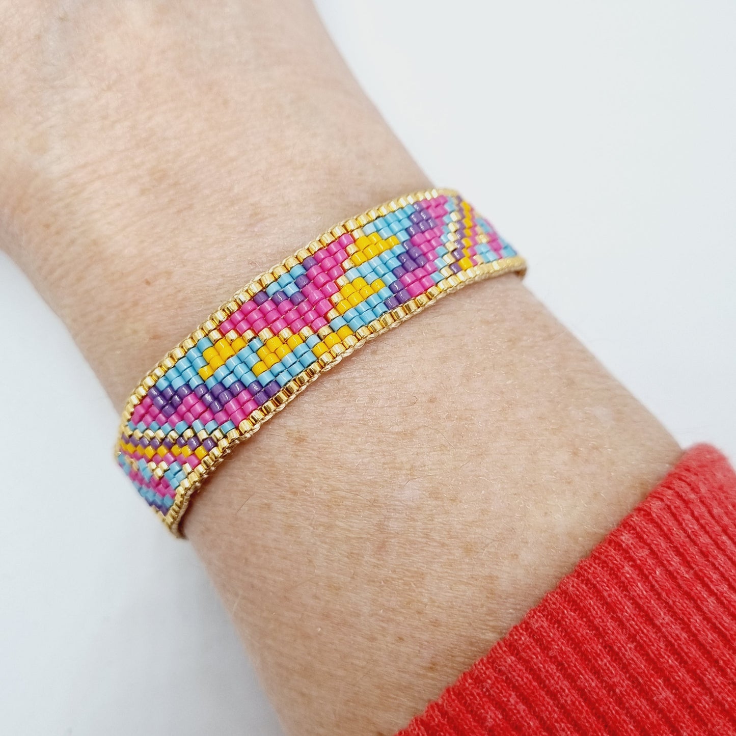 Bracelet manchette perles tissées MOANA