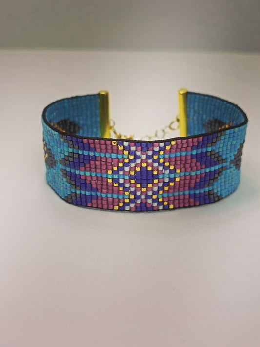 Bracelet manchette perles tissé amérindien Tallulah