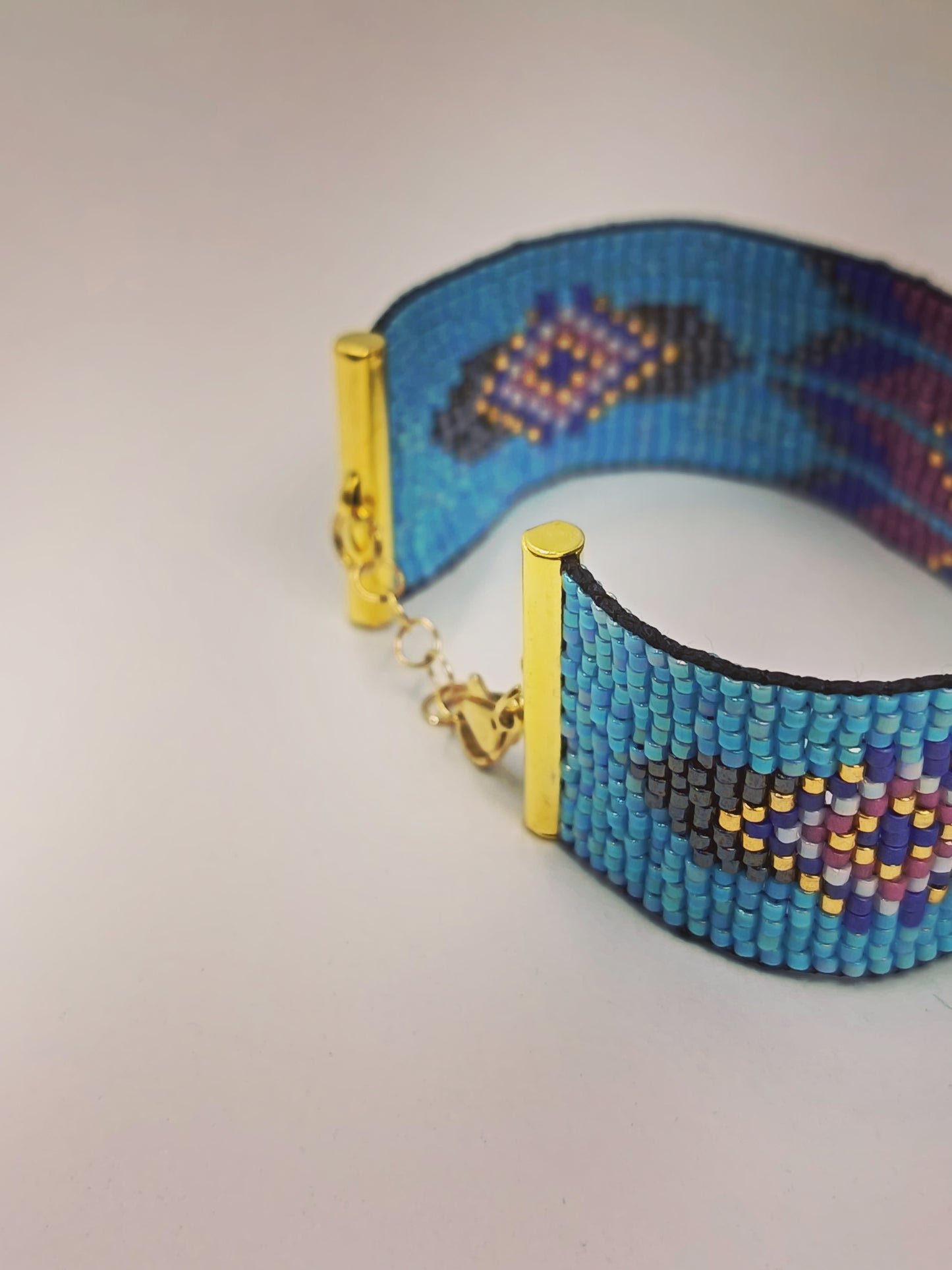 Bracelet manchette perles tissé amérindien Tallulah