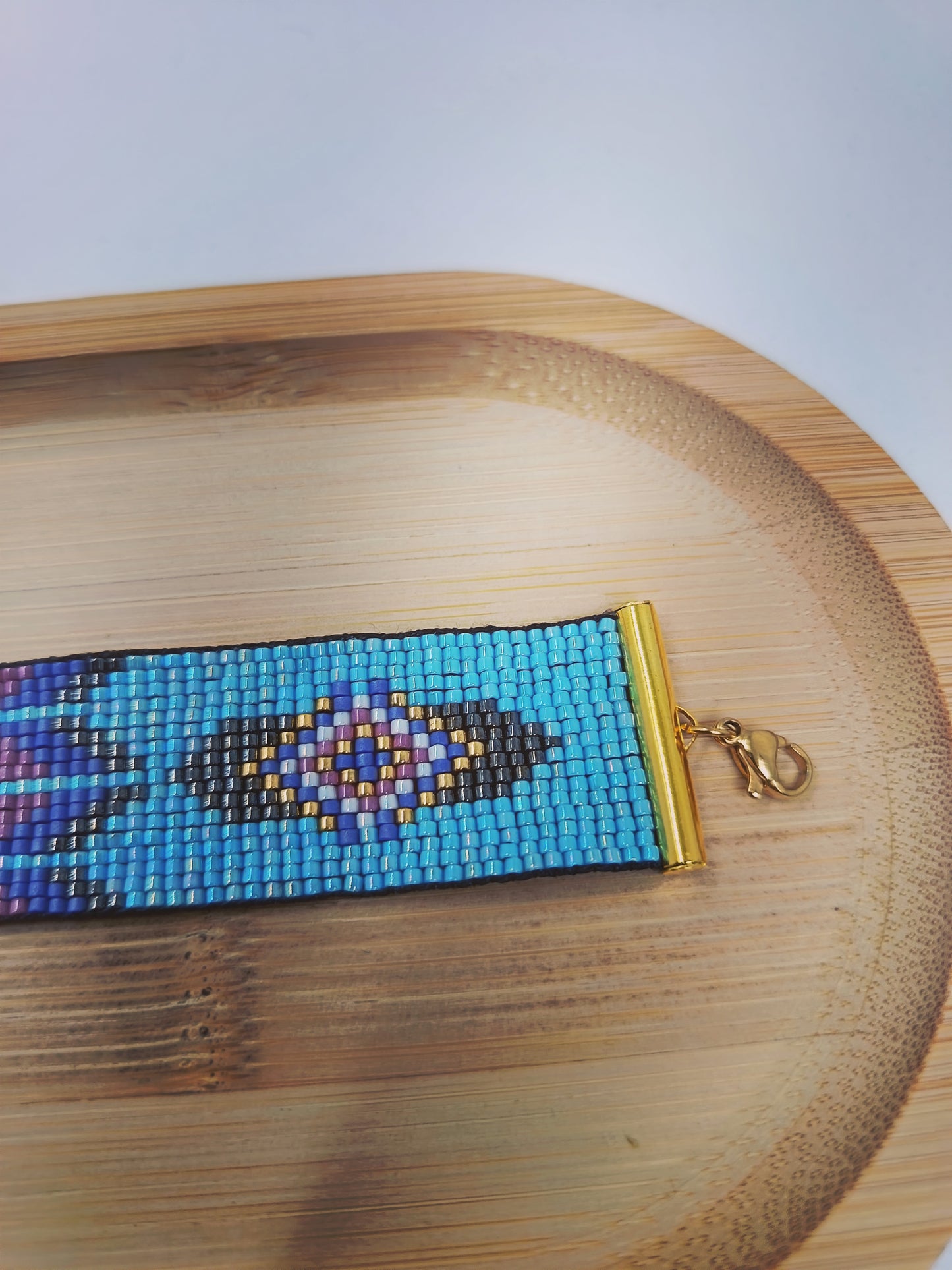 Bracelet manchette perles tissé amérindien Tallulah