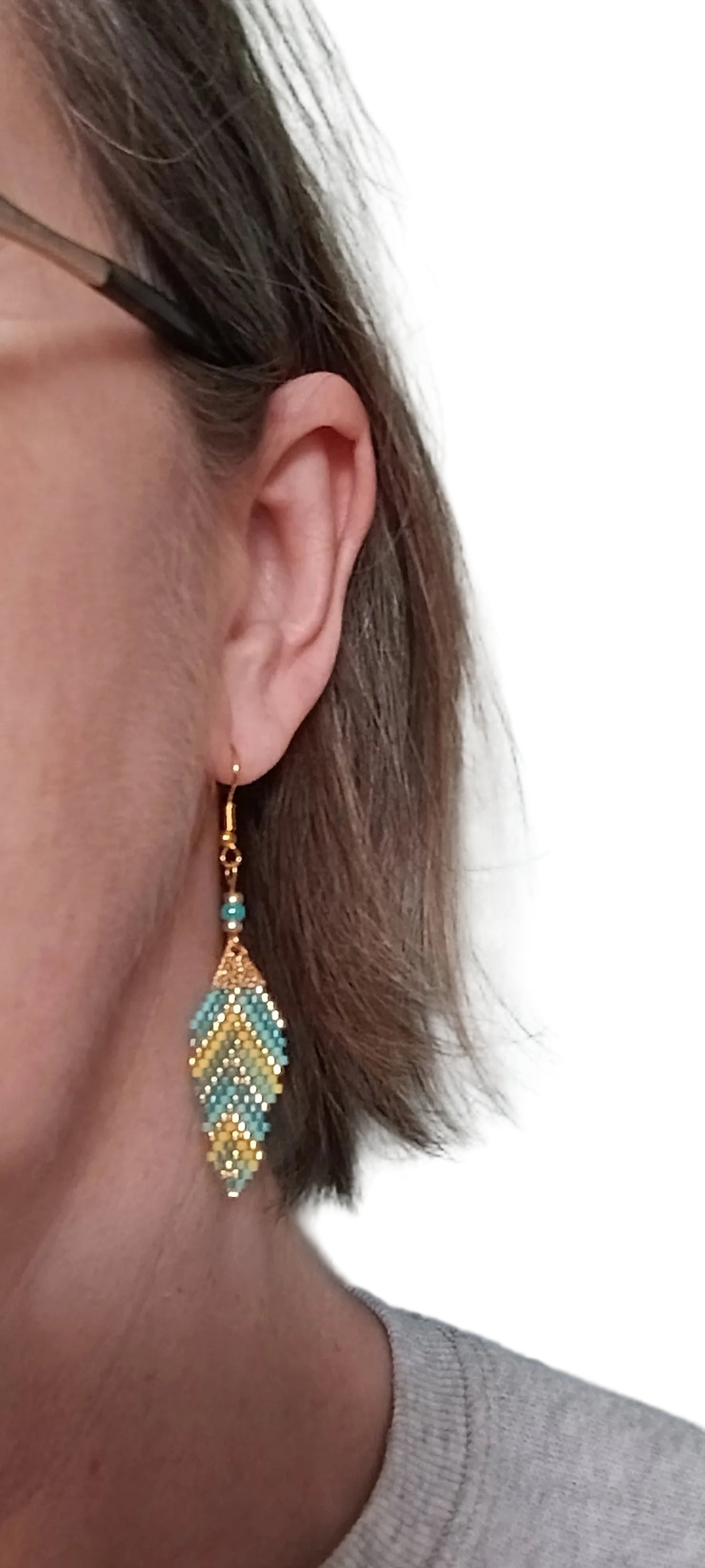 Boucles d'oreilles perles acier doré Coraline