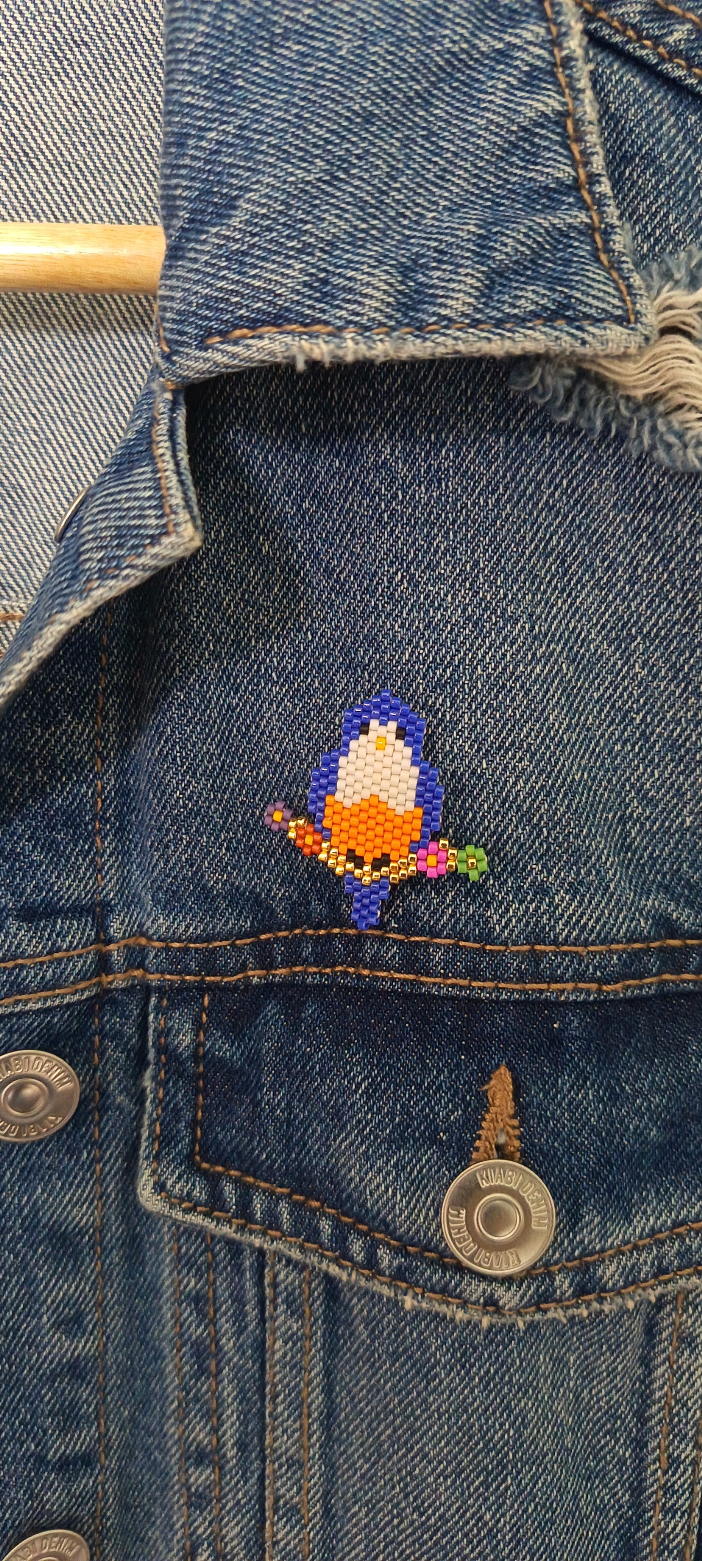 Broche oiseau en perles tissées Ti Zoiseau