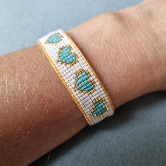 Bracelet tissé perles LOVE ETC...