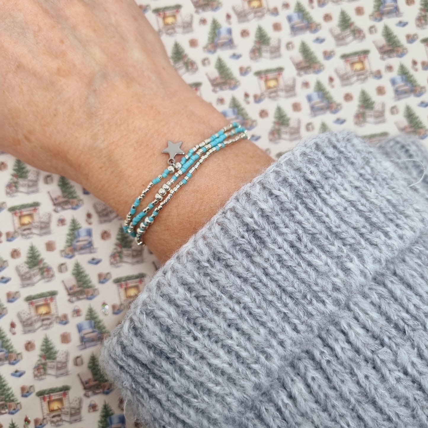 Bracelet multi rangs argenté LES ALPHAS