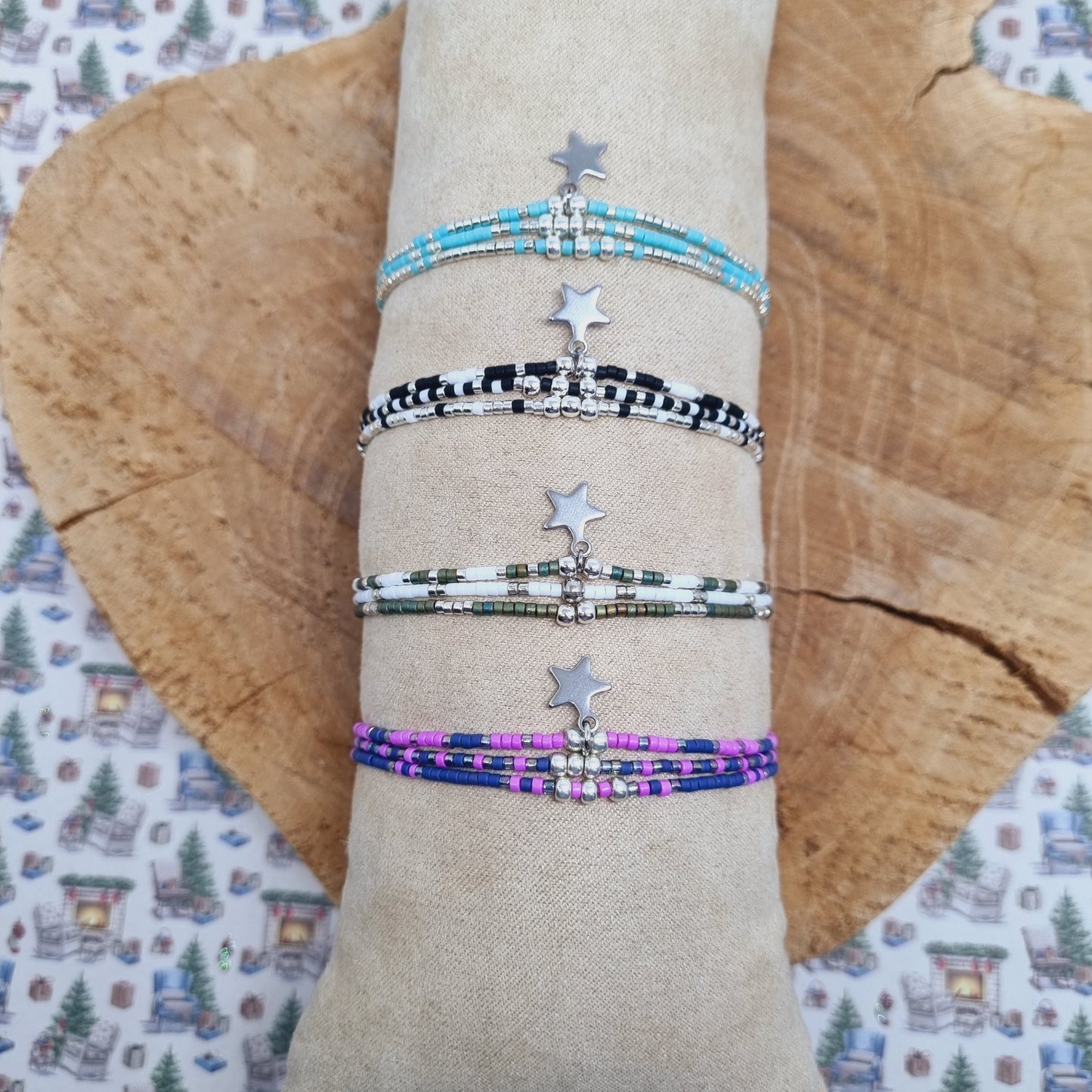 Bracelet multi rangs argenté LES ALPHAS