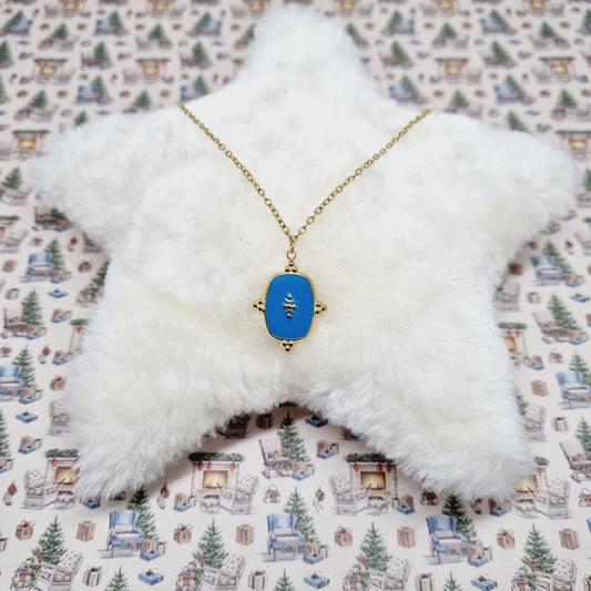 Collier acier doré avec pendentif BERENICE