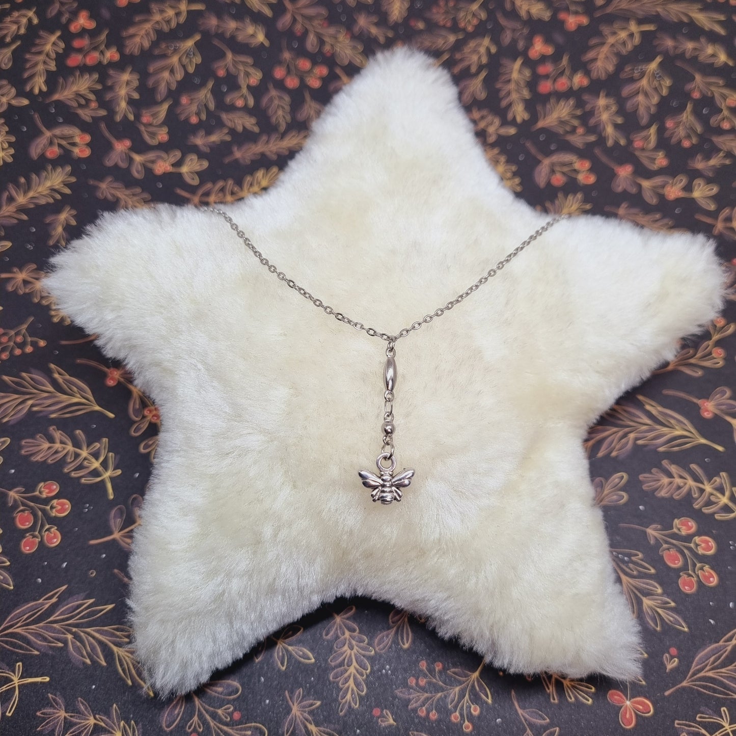 Collier chaîne acier abeille ADELE