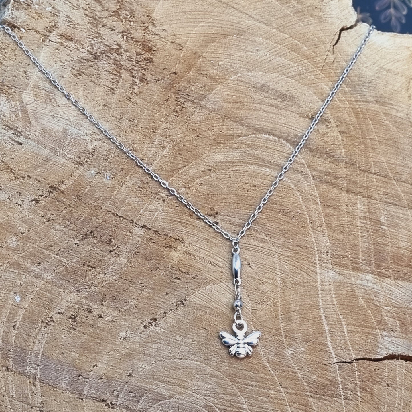 Collier chaîne acier abeille ADELE