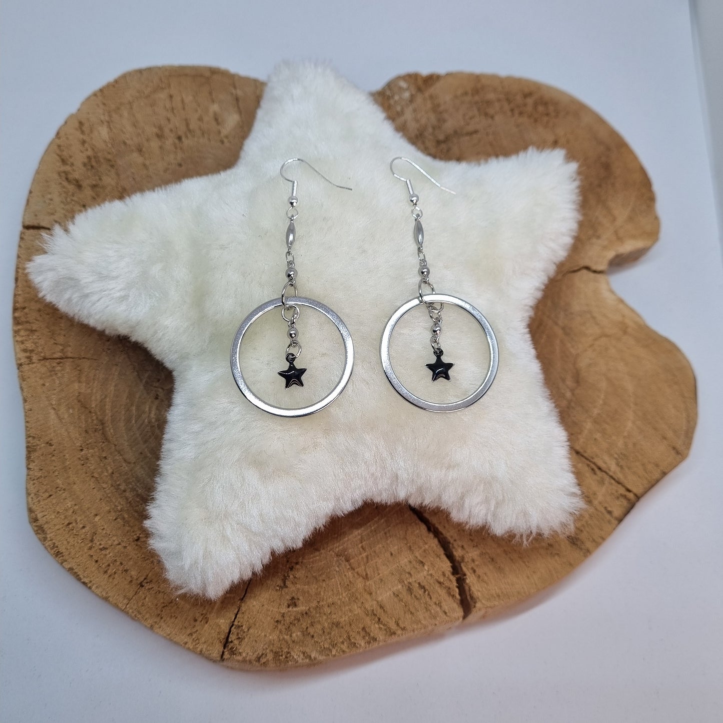 Boucles d'oreilles acier pendantes TILDA