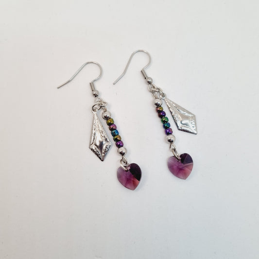 Boucles d'oreilles irisées cœur LUCIE