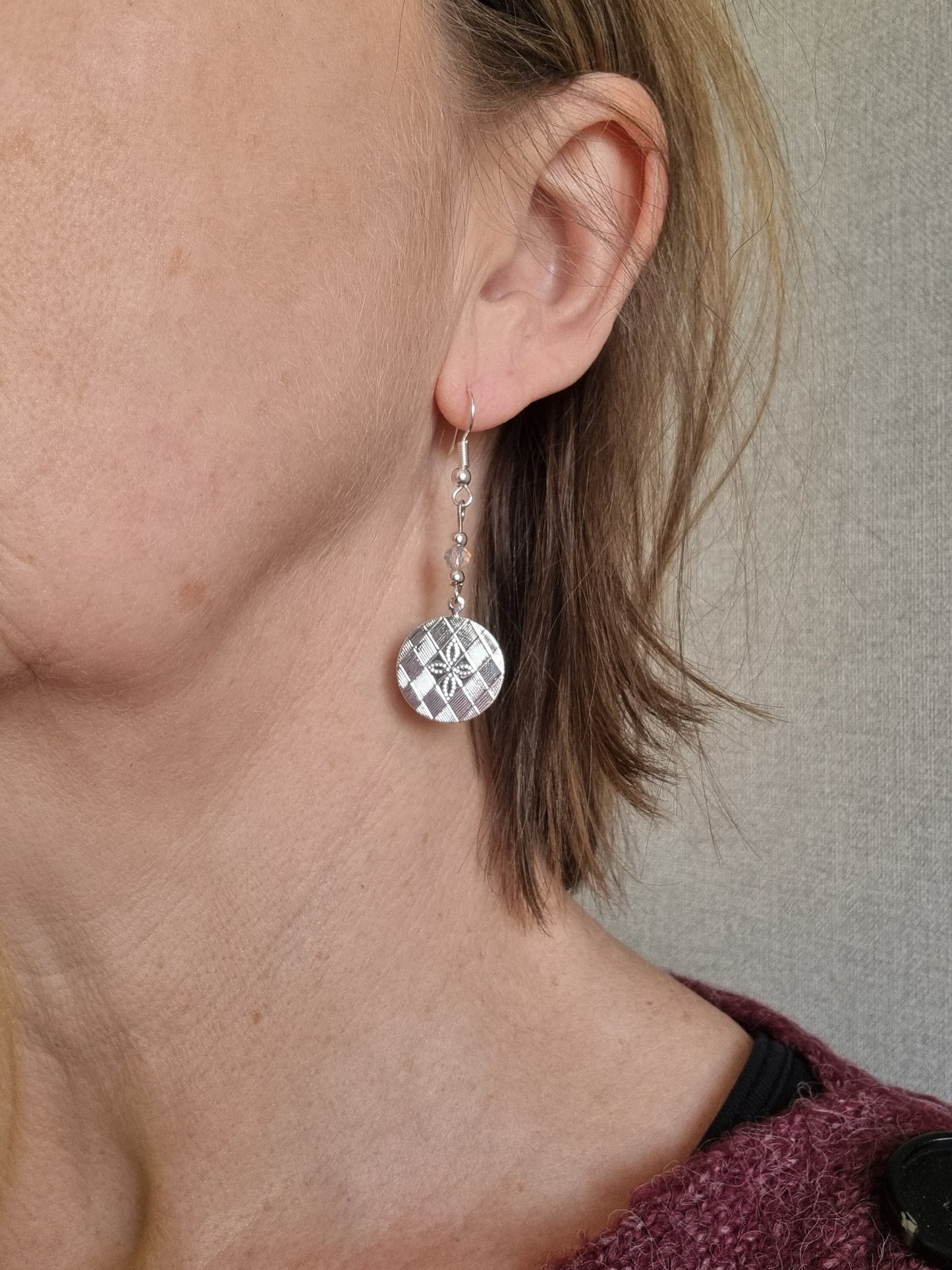 Boucles d'oreilles pendantes plaqué argent HARMONIE