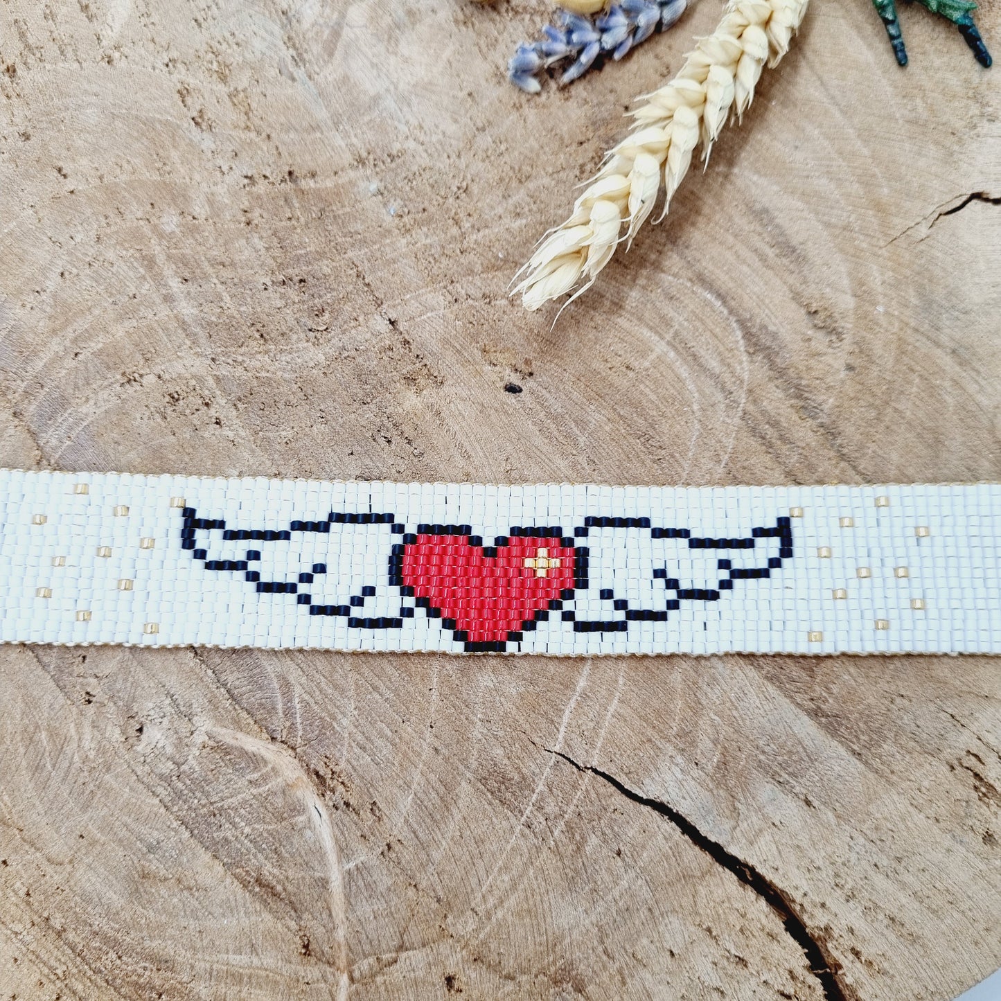 Bracelet tissé perles japonaises Angel Heart