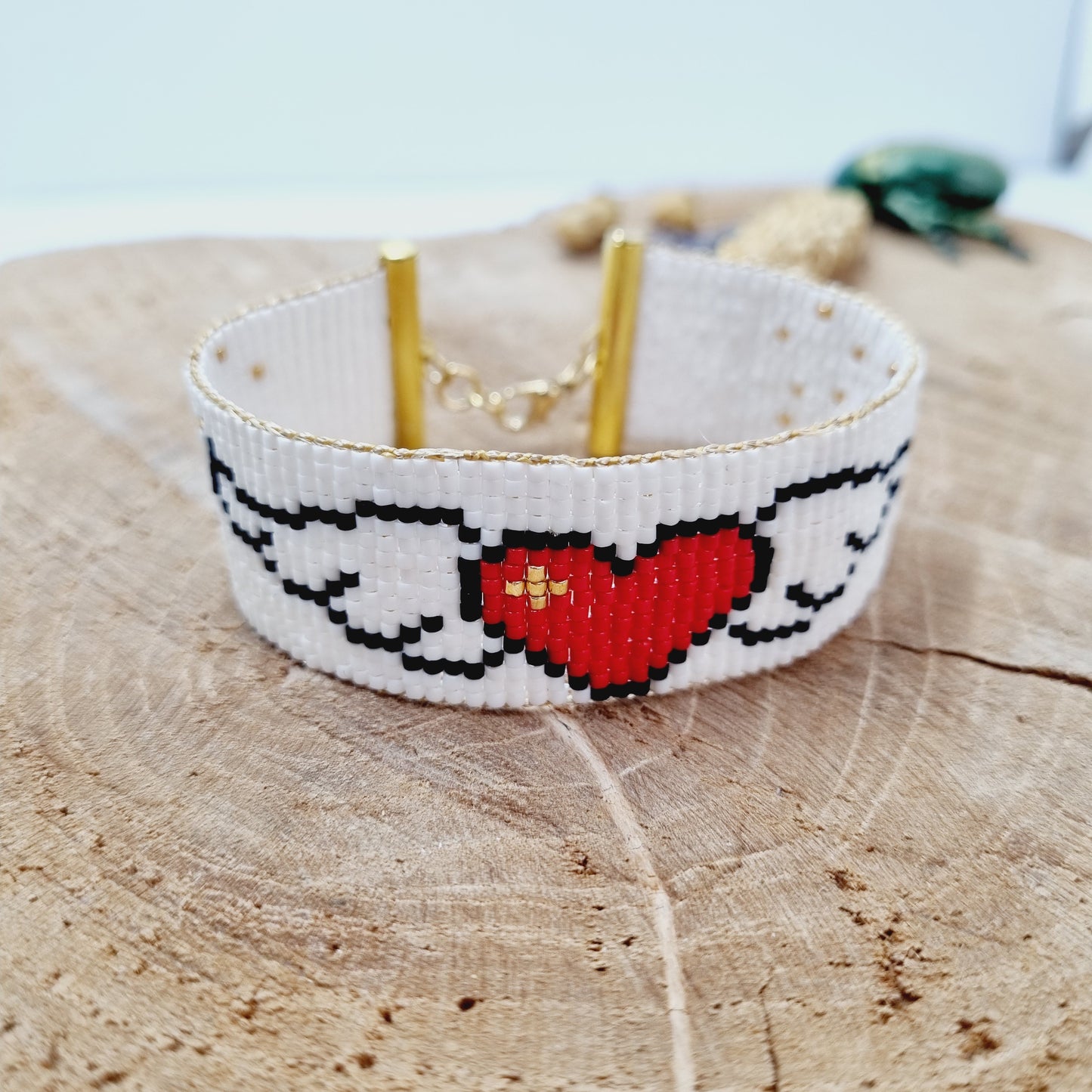 Bracelet tissé perles japonaises Angel Heart