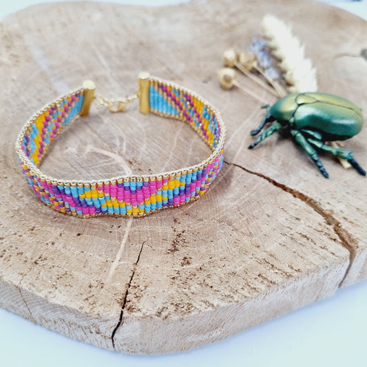Bracelet manchette perles tissées MOANA