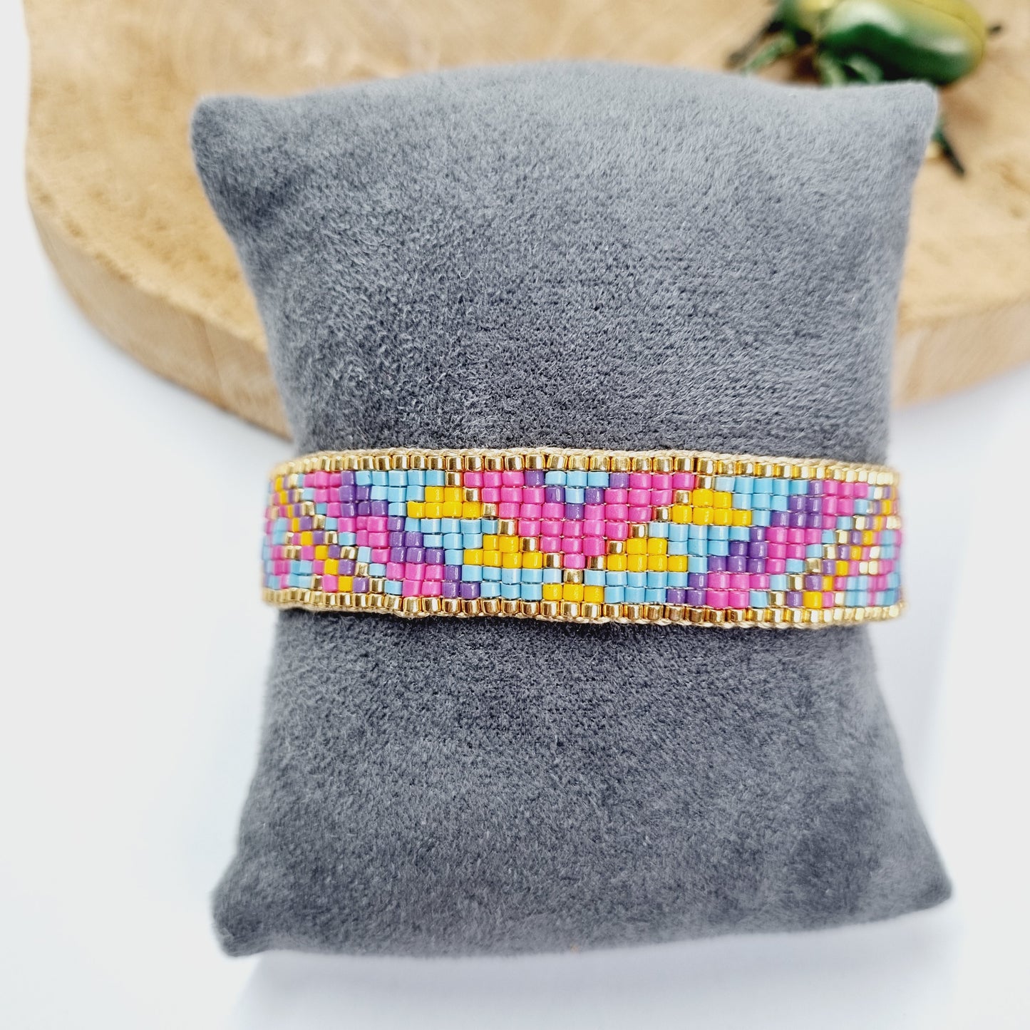 Bracelet manchette perles tissées MOANA