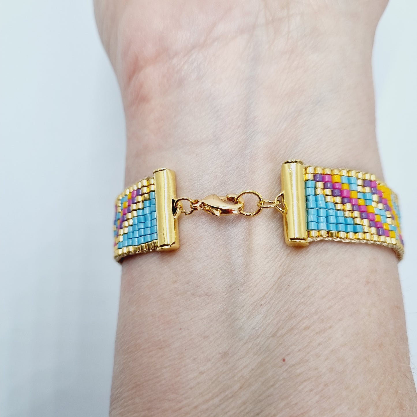 Bracelet manchette perles tissées MOANA