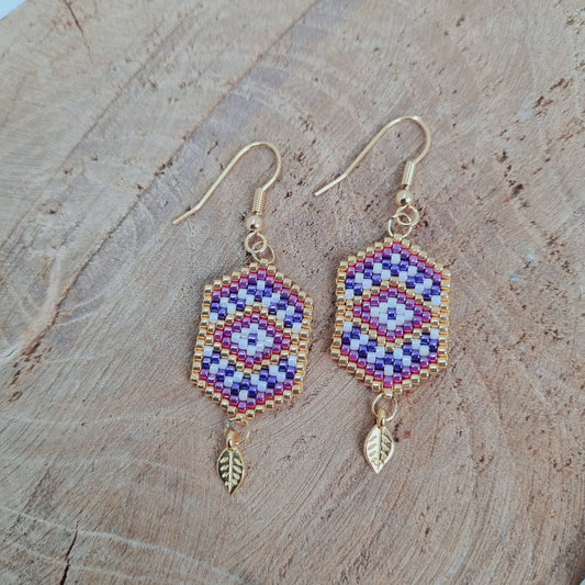 Boucles d'oreilles perles tissées RINA