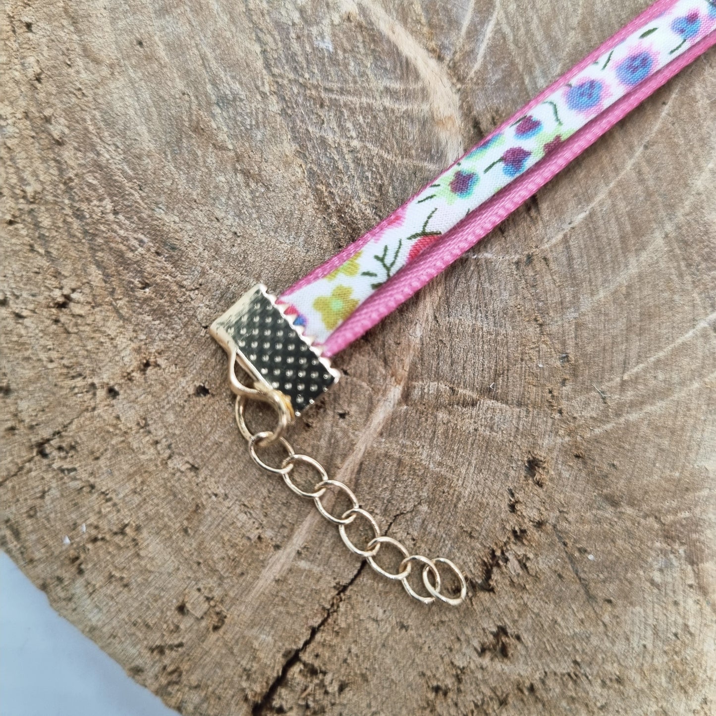Bracelet cordon tissu liberty rose LILLY